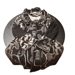 Italian Designer Felted Wool Coat by Sonia Gonnelli XS Dark Academia Avant Garde